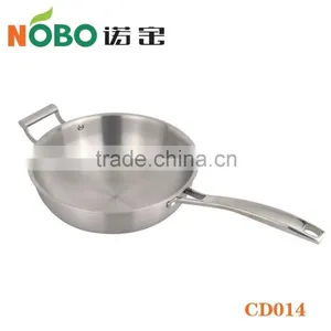 Top Quality Food Grade 304 Stainless Steel Cookng Frying Pan With Lids thumbnail-2