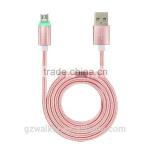 2016 New Premium High Quality Aluminum Nylon LED Light Charger Usb Data Cable for Iphone 6 6 Plus 6s 6s Plus Micro Wire Cable thumbnail-2