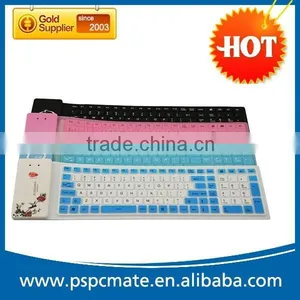 105keys Waterproof Flexible Silicon Wireless Bluetooth Keyboard thumbnail-1