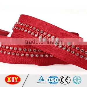 China XLY Zipper #5 Open End Double Stone Diamond Zipper thumbnail-5
