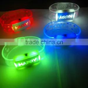 Happy Birthday Gifts Customized Plastic Flashing Led Light Up Bracelet thumbnail-1