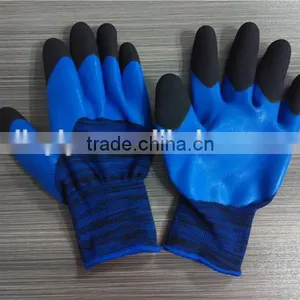 13 Gauge 60g Foam Black/blue Rubber Coated Blue/black Nylon Work Glove thumbnail-1