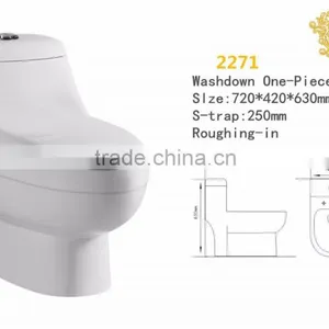 Washdown One Piece Water Closet Ceramic Toilet Sets thumbnail-2