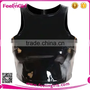 2015 Wholesale Sexy Women Black Leather Vest thumbnail-2