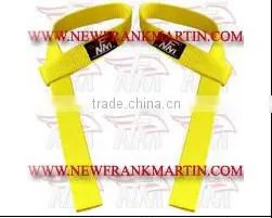 Yellow Weightlifting Straps Made of High Quality 100% Cotton Material,FM-996 S-34 thumbnail-1