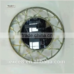Shabby Chic Brass Round Wall Mirror for Home Decor thumbnail-1