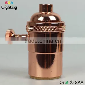 E26 Brass Indoor Pendant Light Socket With Switch for Suspension Pendant Light thumbnail-1