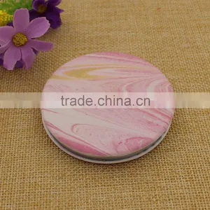 Hot Sale pu Leather Mirror Pocket/ Pink Texture Makeup Compact Mirror Custom thumbnail-2