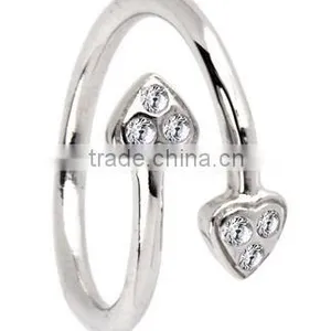 Cubic Zirconia PAVED HEART Toe Ring thumbnail-1