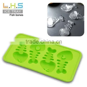 100% Food Grade Wholesale Fish Bone Style Flexible Ice Cube Tray thumbnail-1