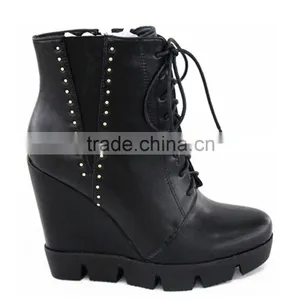 Winter Wedge Cheap Sheepskin Boots With Neoprene thumbnail-1