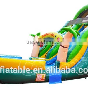 Inflatable Palm Tree Water Slide, Inflatable Water Slide Pool, Tropical Water Slide thumbnail-5