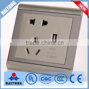 120v Wireless Modern Wall Switch With Double USB for Appliance With Indicator thumbnail-1