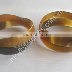 Buffalo Horn Bangle, Couple Design, Honey Horn Color thumbnail-1
