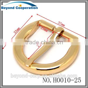 D Buckle in Real Gold Finish for Handbag Half-ring Buckle Half-round Pin Buckle thumbnail-1