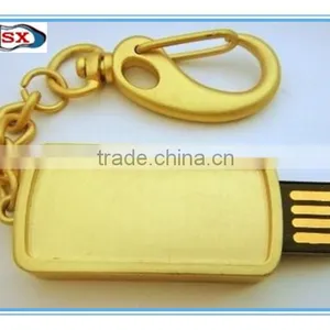 Top-grade Gold Plated USB Flash Drive Keychain for Promotional Gift/Scalable Keychain USB Flash Drive2/4/8/16/32/128GB thumbnail-1