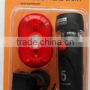 5 LED Waterproof Bike Bicycle Head Light Front Rear Tire Tail Safety thumbnail-2
