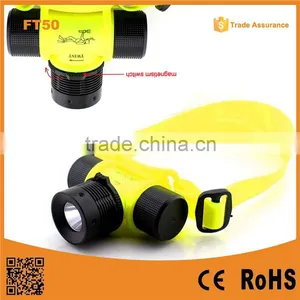 Underwater C-ree XPE 18650 or AAA Battery Magnetic Switch Rechargeable Led Diving Headlamp thumbnail-1