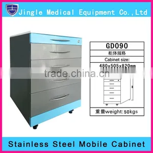 Dental Trolley, Stainless Steel Mobile Cabinet With ABS Trays thumbnail-1