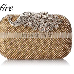 Fashion Ladies Handbags Crystal Rhinestone Evening Bag Class Peacock Evening Bag thumbnail-1