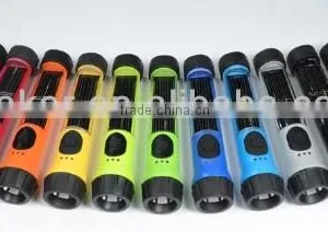 LED Solar Flashlight With Backup Battery and Power Source Indicator Light thumbnail-1