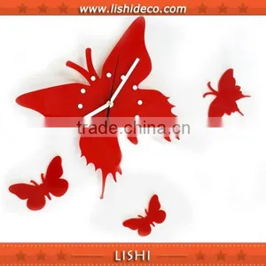 Cheap Promotion Butterfiy Style Decorative Wall Clock thumbnail-1