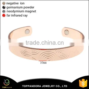 Men's Jewelry Pure Cooper Magnetic Energy Bracelets Bangles Tourmaline Power Therapy Magnets Brass Bangle Jewelry For Men thumbnail-1