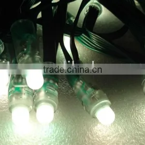GREEN Wire IP68 DC12V Input 12mm Through-hole LED RGB Dump Node;100pcs a String thumbnail-2