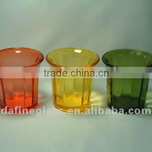 High Quality Wide Mouth Color Painted Glass Candle Holder/candle Cup thumbnail-1
