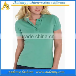 Custom 95% Cotton 5% Spandex Fit Women Polo Tshirt thumbnail-1