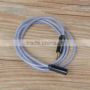 China Supplier FIsh Net Pattern 3.5mm Male to Female Stereo Audio Cable thumbnail-2