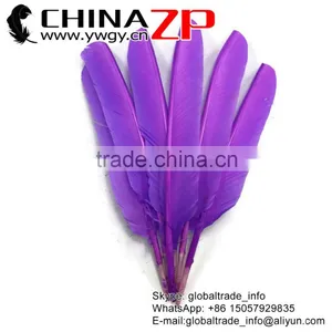 CHINAZP Imitation Eagle Plume Bulk Dyed Lavender Turkey Pointers Quill Large Feathers for Fashion Decorations thumbnail-1