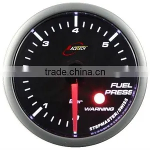 52mm Smoke Lens / Super White LED Fuel Pressure Gauge With Warning thumbnail-1
