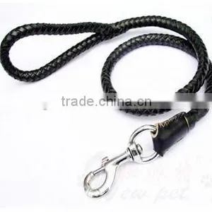 Fashion Round Braided Genuine Leather Dog Chain Leashes thumbnail-1
