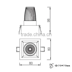 Anti-glare Design 4W 7W 10w Recessed Cob Led Square Downlight BW8210 thumbnail-2