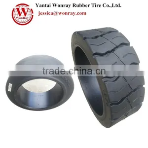 Standard Press on Solid Cushion Tyre Industrial Forklift Tyre 16x7x10 1/2 thumbnail-1