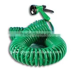 15M Coil Garden Hose With Brass Connector And 4-function Nozzle thumbnail-1