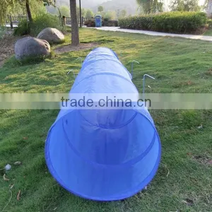 Hot Selling Pet Products Blue 190T Polyester With 6pcs Steel Sticks Dog Training Tunnel thumbnail-1