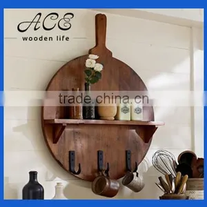High Quality Cutting Board Shape Wooden Hook Wall Decoration thumbnail-1