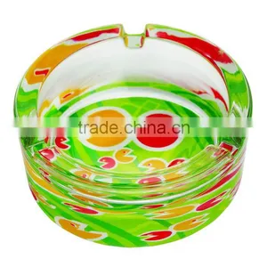 High Quality Glass Ashtray With Decal on Bottom,round Glass Ashtray, Pocket Ashtray thumbnail-1