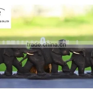 Wood Carved Elephant From Thailand thumbnail-1