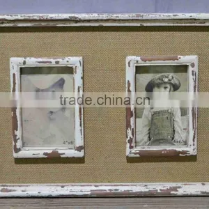Decorative Linen Fabric Wooden Picture Photo Frame With Antique Limitation thumbnail-4
