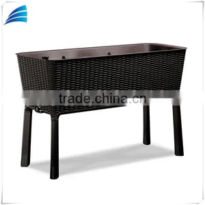 Outdoor Rattan Wicker Patio Garden Flower Plant Planter Raised Elevated Garden Bed thumbnail-3