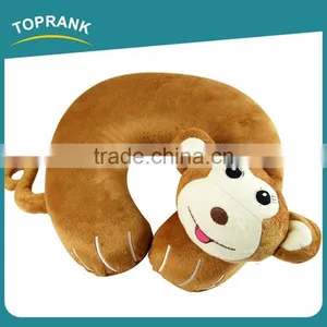 Toprank Cute Plush Monkey Pig Cat Design Memory Foam Travel Pillow Adult Animal U Shaped Travel Neck Pillow thumbnail-1