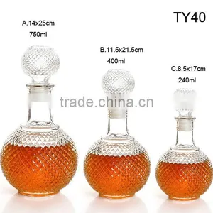 Crystal Glass Vodka Wine Bottle Wirh Vacuum Seal Lid thumbnail-1