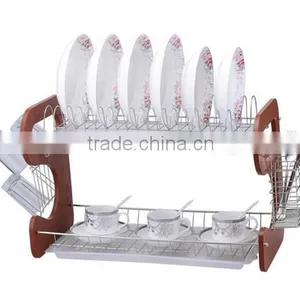 2 Tiers Deluxe Metal Wire Dish Drying Rack thumbnail-2