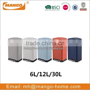 Round Powder Coating Waste Step Bin With Soft Close Lid thumbnail-3