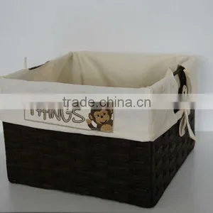 Brown Storage Basket With Lining thumbnail-1