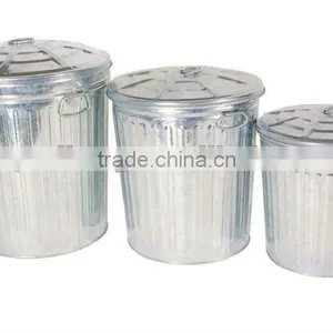 Trash Bin Metal Garbage Can Powder Coated Trash Can thumbnail-3