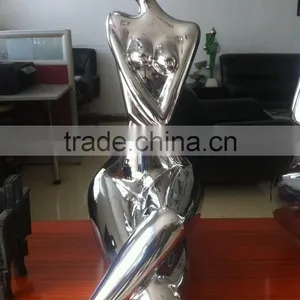 Stainless Steel Sculpture Naked Women Sitting on Table Hebei Manufacturer thumbnail-2